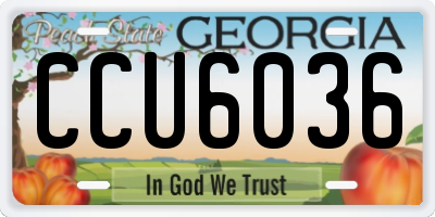 GA license plate CCU6036