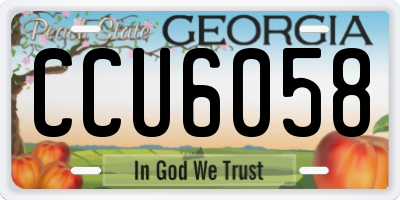 GA license plate CCU6058