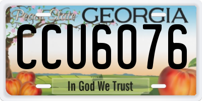 GA license plate CCU6076