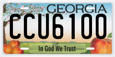 GA license plate CCU6100