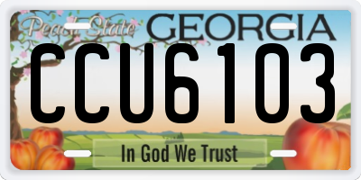 GA license plate CCU6103