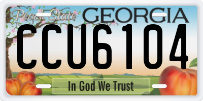 GA license plate CCU6104