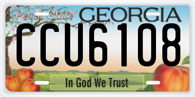 GA license plate CCU6108