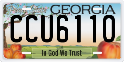 GA license plate CCU6110