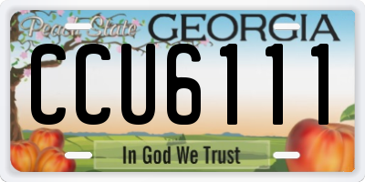 GA license plate CCU6111