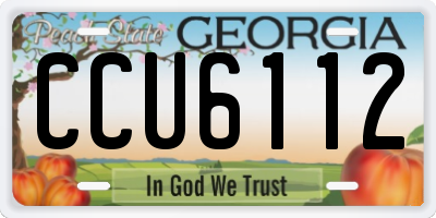 GA license plate CCU6112