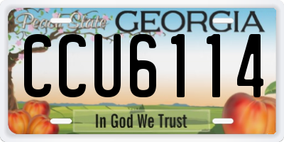 GA license plate CCU6114