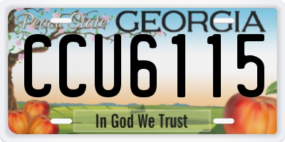 GA license plate CCU6115