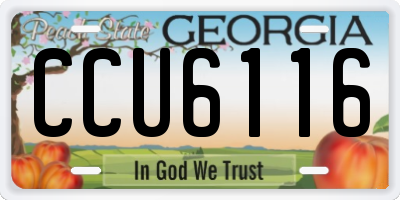 GA license plate CCU6116