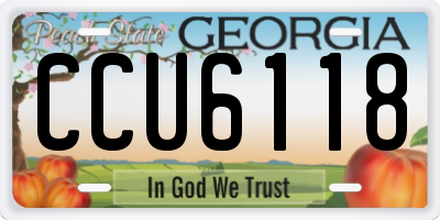 GA license plate CCU6118