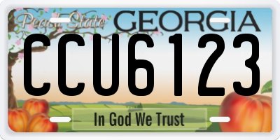 GA license plate CCU6123