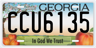 GA license plate CCU6135