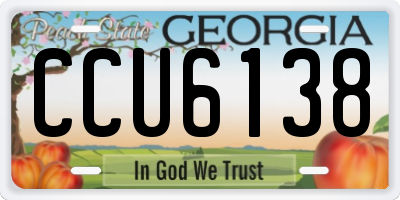 GA license plate CCU6138