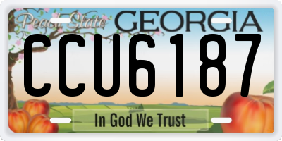 GA license plate CCU6187