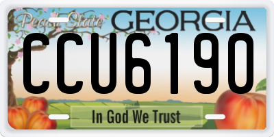 GA license plate CCU6190