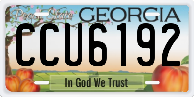 GA license plate CCU6192