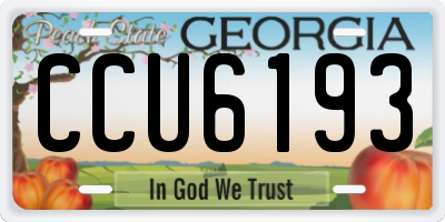 GA license plate CCU6193