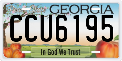 GA license plate CCU6195