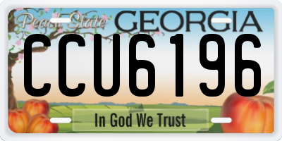 GA license plate CCU6196