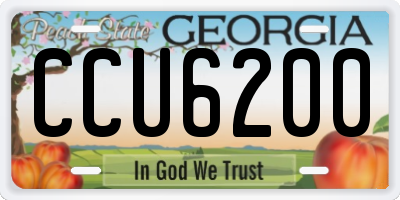 GA license plate CCU6200