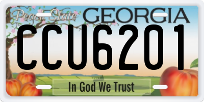 GA license plate CCU6201