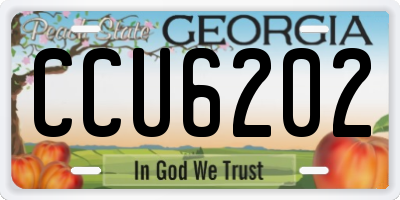 GA license plate CCU6202