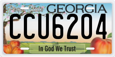 GA license plate CCU6204