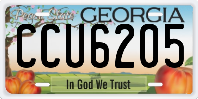 GA license plate CCU6205