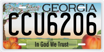 GA license plate CCU6206