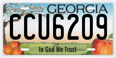 GA license plate CCU6209