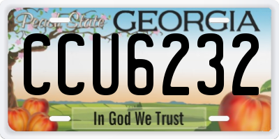 GA license plate CCU6232