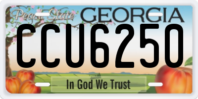 GA license plate CCU6250