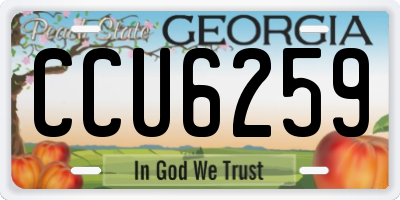 GA license plate CCU6259