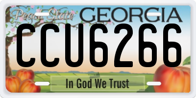 GA license plate CCU6266