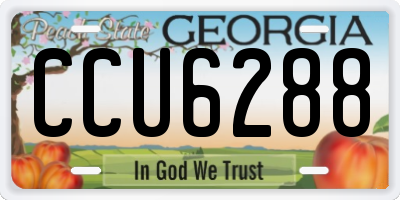 GA license plate CCU6288