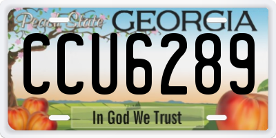 GA license plate CCU6289
