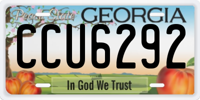 GA license plate CCU6292