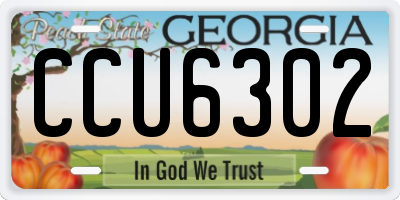 GA license plate CCU6302