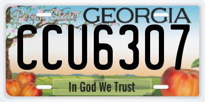 GA license plate CCU6307
