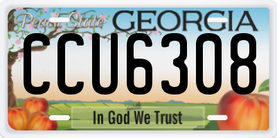 GA license plate CCU6308