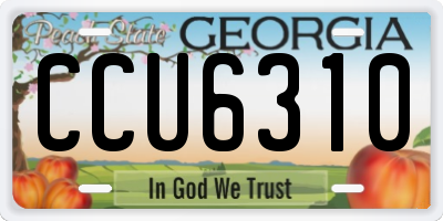 GA license plate CCU6310