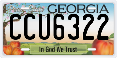 GA license plate CCU6322