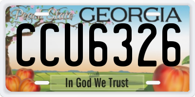 GA license plate CCU6326