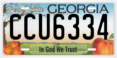 GA license plate CCU6334