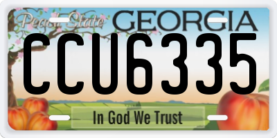 GA license plate CCU6335