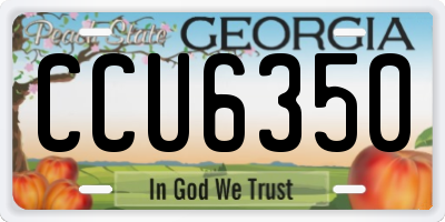 GA license plate CCU6350