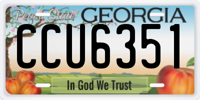 GA license plate CCU6351