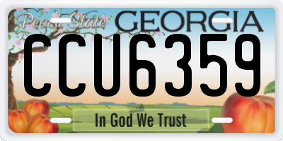 GA license plate CCU6359