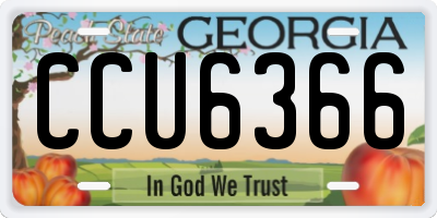 GA license plate CCU6366
