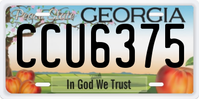 GA license plate CCU6375
